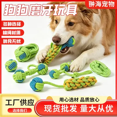 Seil-Hundespielzeug mit Knoten zur Zahnpflege, robust - 1
