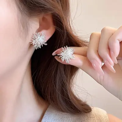 S925 silver dandelion earrings, 2025 design