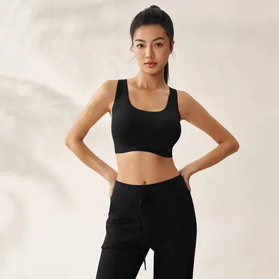 Women's Seamless Sports Bra Fixed Cup Color-Block - 12