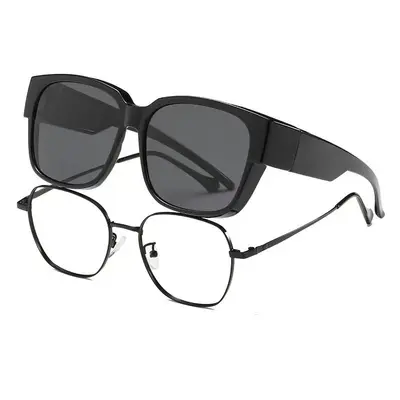 Polarized Men's Sunglasses, Anti-UV, Large Frame, Clip-On - 3