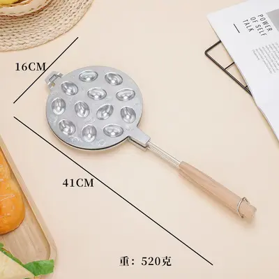 Ev tipi oval waffle kalıbı, gaz ocak için yumurta waffle tavası
