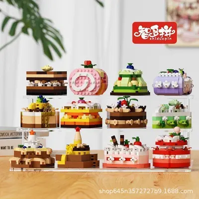 Dessert-Kuchen-Modell Bausteine, kompatibel mit Mikro-Steinen, Lernspielzeug - 6