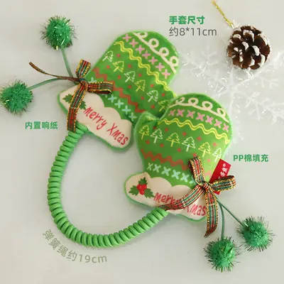 Noel kedi nanesi eldiven oyuncağı, peluş, diş kaşıma - 5