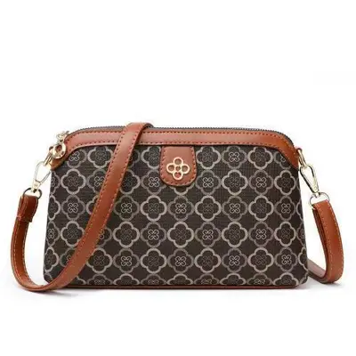 Middle-Aged Women's Crossbody Bag, Soft Leather, Small - 7