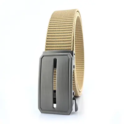 Men's Woven Nylon Fabric Ground Stall Belt Wholesale Factory Simple No Label Spring Automatic Buckle Online Store Gift Belt
