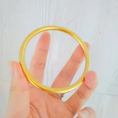 久不掉色古法沙金手镯仿真金镯子女传承实心素圈手环直播货源批发 - 3