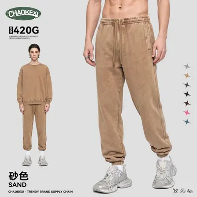 Herren-Jogginghose, 420 g schwere Baumwolle, mit Bündchen - 12