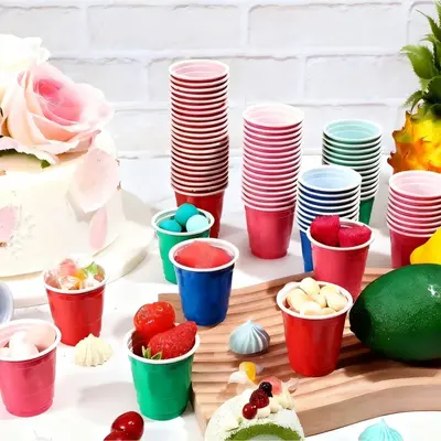 2 oz Two-Color Disposable PP Plastic Party Cup
