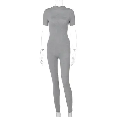 Women's Short-Sleeve Zipper Sports Yoga Jumpsuit, Spring 2026 - 8
