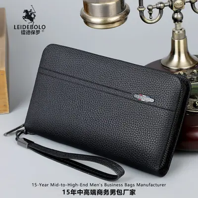 Leidebaoluo Men's Clutch Bag, Multifunctional Long Business Wallet with Card Slots - 1