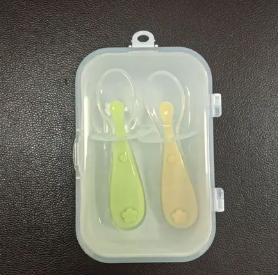 Silicone Soft Baby Spoon for Newborns, Training Feeding Spoon 6 Months+ - 10