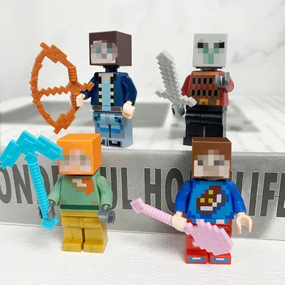 World Minifigure Building Blocks with Weapons, Micro Particles