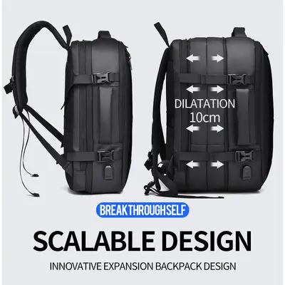 Men's Business Commuter Backpack, Large Capacity, Laptop Compartment, Waterproof - 4