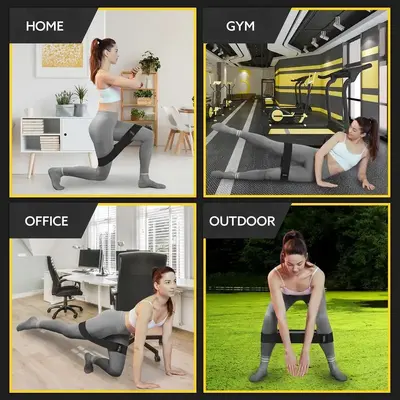 Kalça Halkası Squat Direnç Bandı, Yoga Fitness Elastik Halka, Örgü Kumaş - 4