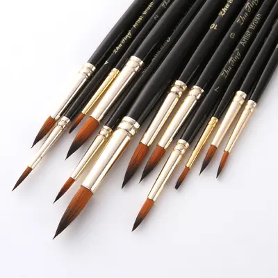 Aquarellstifte, 12er Set, zweifarbige Nylonhaare, Rundspitze