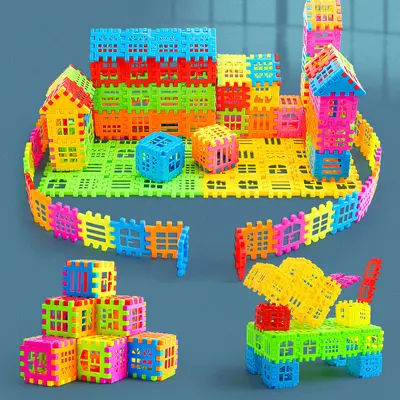 Children's Educational House Building Blocks Plastic Square Bricks