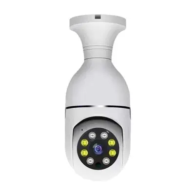 监控器 家用2.4GWiFi室内全景夜视手机远程灯泡摄像头无线监控器