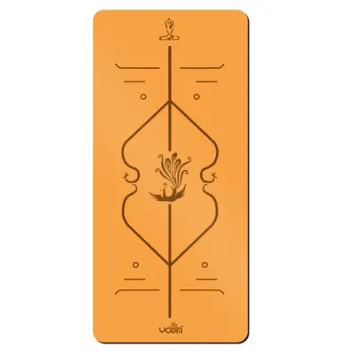 Coconut Shell Textured PU Rubber Yoga Mat with Alignment Lines, Non-Slip - 6