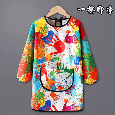 Waterproof Long-Sleeve Children's Painting Smock, Back-Opening - 7