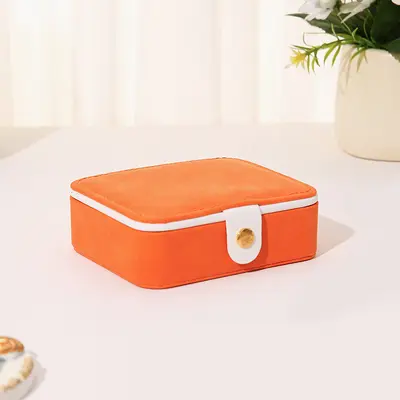 Ringaufbewahrungsbox mit Spiegel aus Leder Mini tragbare Schmuckschatulle Ohrringe Halskette Schmuckkasten sofort verfügbar großes Lagerbestand - 7