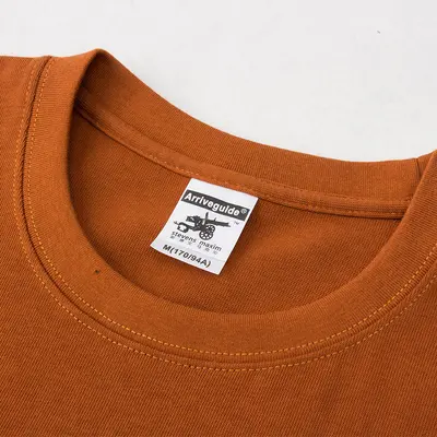 AG280g Maqin heavy-duty shoulder-cutout t-shirt printed Morandi Ami khaki Japanese-style retro short-sleeve printed embroidery