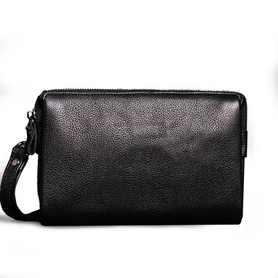 Men's Top-Grain Leather Clutch with Large Capacity Long Wallet Design - 5