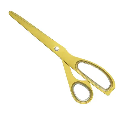 Stainless steel office scissors, gold colour, ribbon cutting - 12
