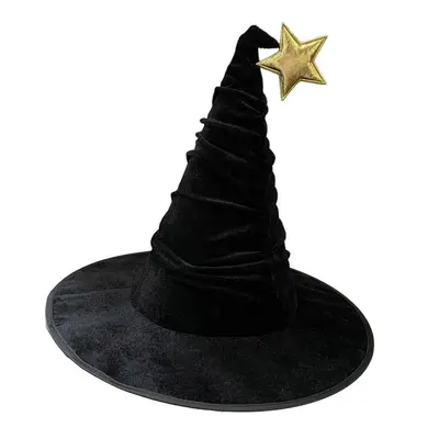 Halloween Witch Hat, Black Velvet, Party Hat - 9