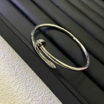 Klasik çivi bileklik, katı metal, çift model - 8