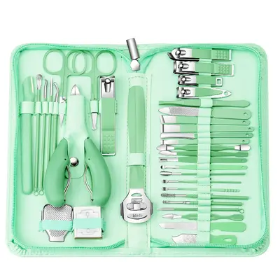 35-piece manicure set matcha green nail scissors pedicure tools