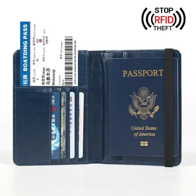 RFID pasaport tutucu, anti-manyetik, çok kartlı
