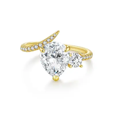7x10 mm Tropfen 2 Karat Moissanit S925 Silberring für Damen