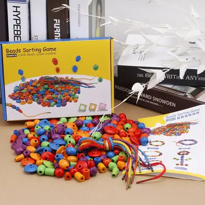 Bead Threading Toy for Ages 3-4, Boys and Girls - 7