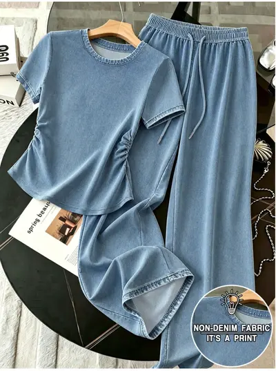 Leopard Print Short-Sleeve Two-Piece Homewear Set - 7