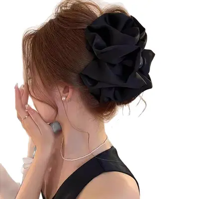 Original Satinspange in großer Wolkenform mit Blasen und Pfote, großes Haihai-Haarspange für Frauen, für den Hinterkopf, lässt das Gesicht schlanker wirken, Haarzubehör für dickes Haar.