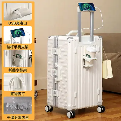 Student Trolley Suitcase with Aluminum Frame and Combination Lock - 7