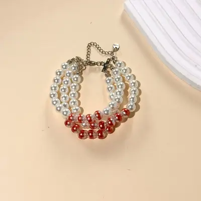 Perlenkette mit Tropfenblut-Design, Choker - 8