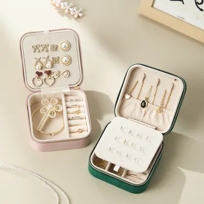 Portable Travel Jewelry Storage Gift Box Earring Stud Necklace Ring Jewelry Box Jewelry Storage Jewelry Box