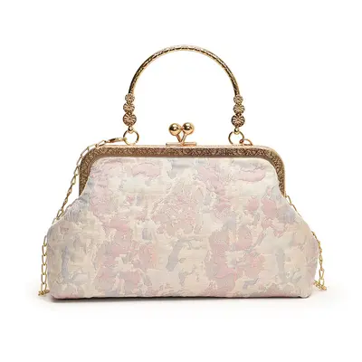 Embroidered Chinese Style Women's Handbag, Chain Flap Crossbody Bag - 8