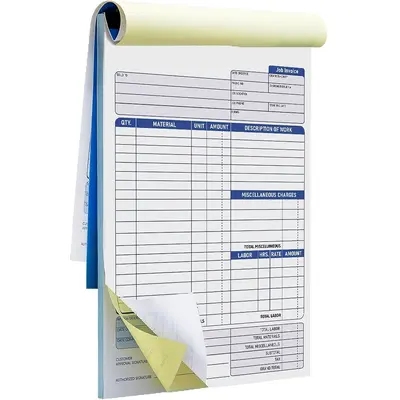 Job Invoice Forms, sipariş makbuzu, karbonsuz iş faturası formu - 6