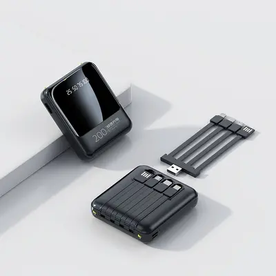 3C-Zertifikat 20000mAh Großkapazität Powerbank mit integriertem Kabel, Mini tragbar, Schnellladung, Geschenkset Mobiles Ladegerät - 8