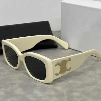 Wide Temple Square Sunglasses, Large Frame, Model 7802 - 13