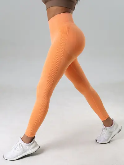 Women's Seamless Peach Hip Yoga Pants, Tummy Control High Waist Fitness Leggings