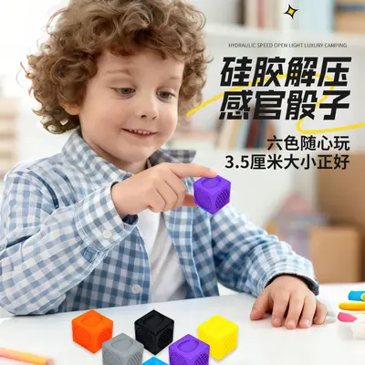 Cross-border New Arrival Fidget Toys Silicone Sensory Stone Sensory Ball Stress Relief Ball Sensory Dice Stress Relief Toy
