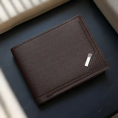 Kurze Herrenbrieftasche, schlank, mehrere Kartenfächer, Weichleder, quer - 7