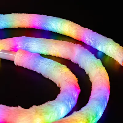Light-Up Velvet Colorful LED Light Strip, Flexible Woven Round-Tube Neon Light Strip, Smart Sound-Activated Remote-Controlled LED Decorative Light