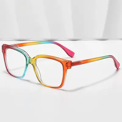 Large Frame Reading Glasses, Gradient Colour Frame, Resin Lenses - 2