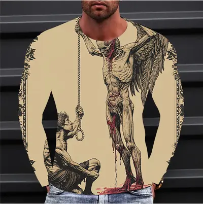 Halloween-Langarmshirt mit Spinnennetz, 3D-Druck - 10