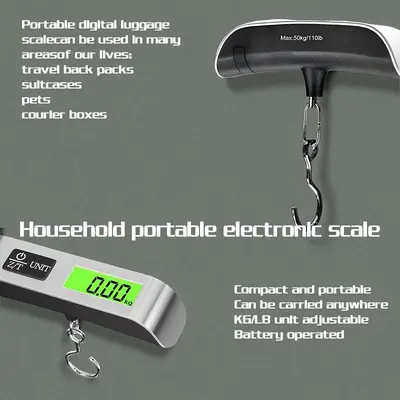 In Stock T-shaped 50kg Luggage Scale Portable Hanging Hook Weighing Scale Cross-border Mini Parcel Scale Hanging Rope Hand Carry Scale Wholesale