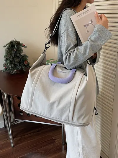 Large Capacity Lightweight Portable Travel Bag Handbag Shoulder Bag Yoga Fitness Bag Expandable Storage Luggage Bag